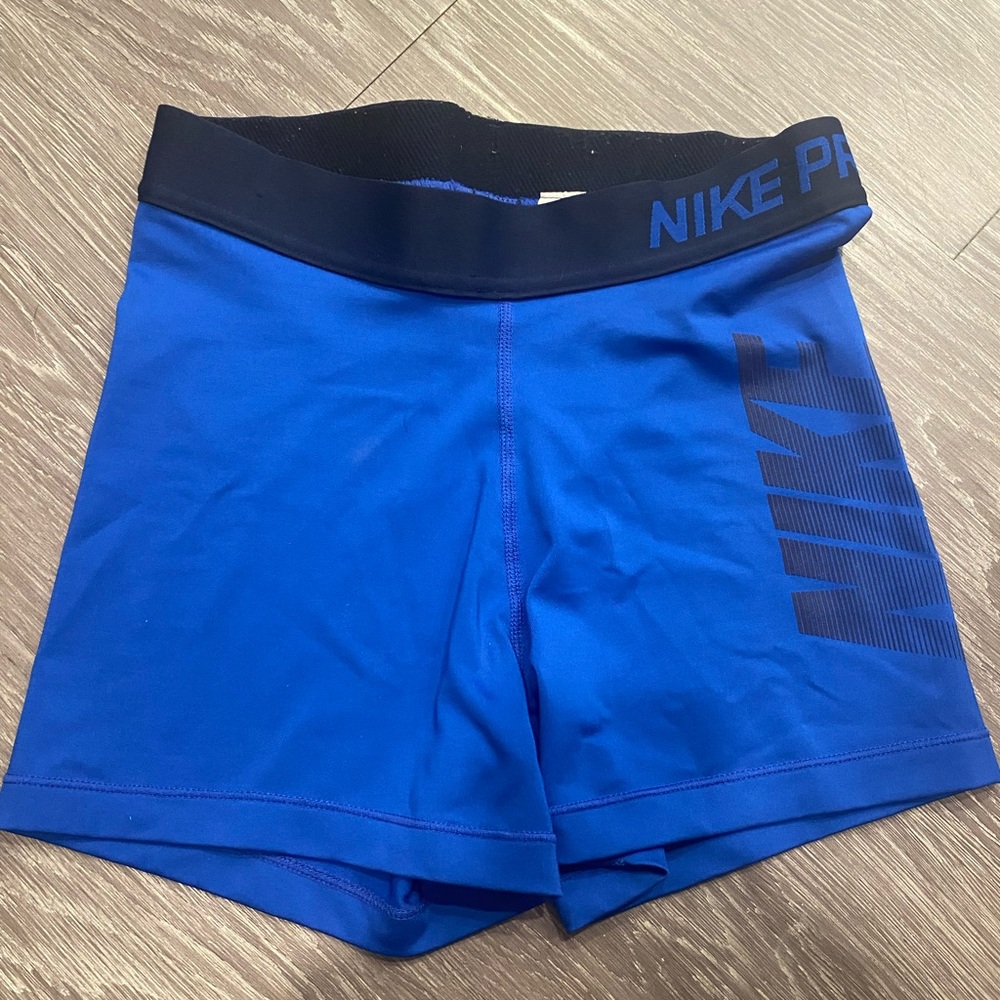 Nike Pro Spandex Shorts Dri fit, blue size small